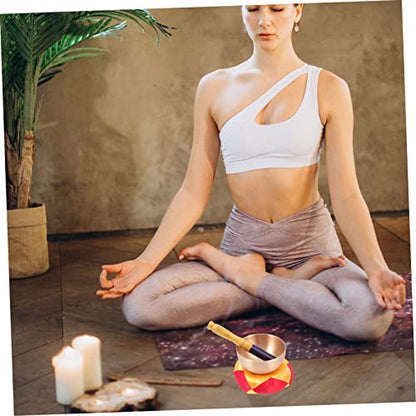 1set Tibetan Singing Bowl Yoga Meditation Tool Chime and Mallet Offering Bowl for Meditation and Relaxation