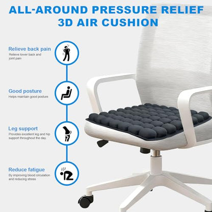 Travel Seat Cushion, Airplane Seat Cushion for Long Flights, Easy to Carry, 3D Inflatable Cushion for Wheelchair, Travel,Driving,Office Work