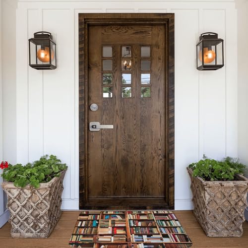 Books Printed Flannel Non - Slip Floor Mat 16x24in - Soft Plush Microfiber Rug for Every Indoor Space - color: Books