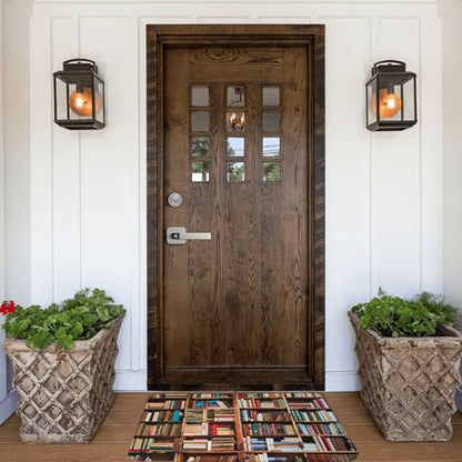 Books Printed Flannel Non - Slip Floor Mat 16x24in - Soft Plush Microfiber Rug for Every Indoor Space - color: Books