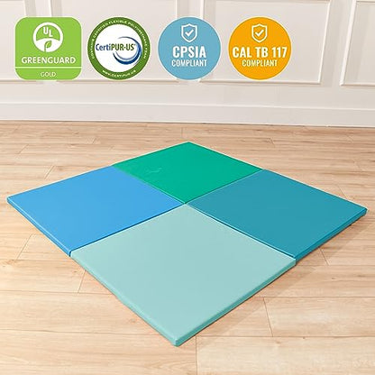 ECR4Kids SoftZone Play Patch Activity Mat Squares, Modular Playmat, Contemporary, 4-Pack - color: Contemporary