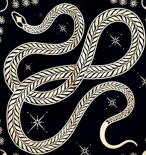 INDACORIFY Golden Snake Altar Table Top Cloth with Fringes Celtic Alter Tarot Witchcraft Spread Spiritual Sacred Cloth 18x18 in (Golden Snake) - color: Golden Snake
