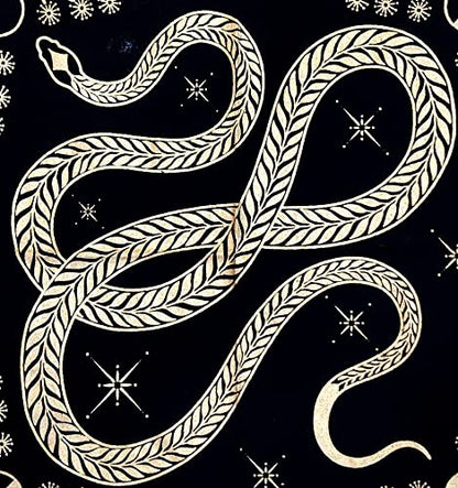 INDACORIFY Golden Snake Altar Table Top Cloth with Fringes Celtic Alter Tarot Witchcraft Spread Spiritual Sacred Cloth 18x18 in (Golden Snake) - color: Golden Snake
