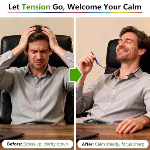 ASTOFLI Breathing Necklace For Anxiety Adults - Adjustable Air Outlet Breathe Necklaces With Flavored - Breath Free Stress Relief Device With Flavor - Meditation Gifts For Women Men