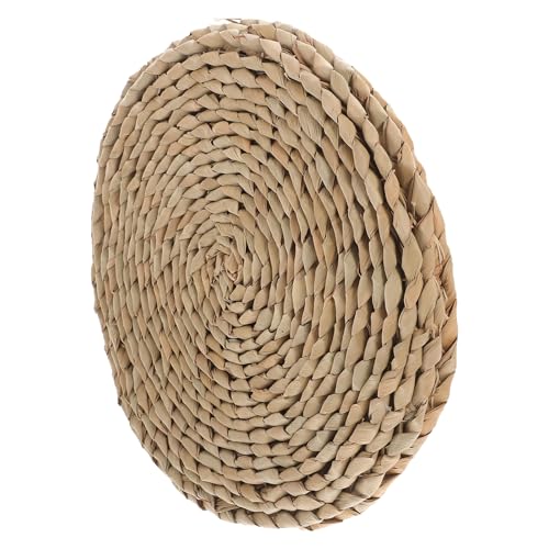 Double-Layer Handwoven Meditation Floor Cushion 30x30cm Woven Straw Sitting Mat Thickened Sitting Mat for Zen Practice Indoor Yoga Seating