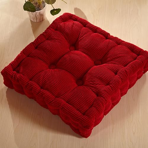 40x40cm Floor Pillow, Meditation Pillow, Square Floor Cushion, Cushion Pillow Thick Soft Chair Seat Room Tatami Cushion for Home Decoration Red - color: Red