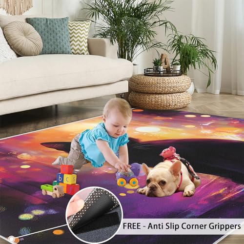 Cat Rug - 4x5 Rug, Fun Cats Rugs for Living Room Bedroom, Animal Washable Rugs, Non Slip Classroom Carpet, Soft & Low-Pile - color: Cat#91, size: 4' x5' (Rectangular)