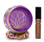 Tibetan Singing Bowl Set - 4" Easy To Play Authentic Handmade For Meditation Sound 7 Chakra Healing By HIMALAYAN BAZAAR (Purple, 4") - color: Purple