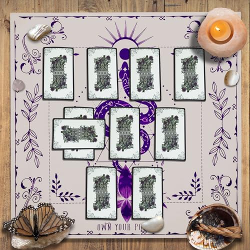 Knana Tarot Altar Cloth Silk Mat for Reading - Witchcraft Accessories with Tarot Card Bag (Purple Snake) - color: Purple Snake