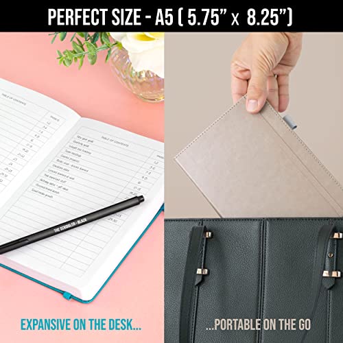 Lined Journal Notebook for writing | Ruled 200 pages, 120gsm Thick Paper with Sticky Notes,pen loop, elastic band, leather hard cover | Scribbles That Matter A5 journals for writing, 5.75x8.2 inches