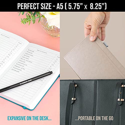 Lined Journal Notebook for writing | Ruled 200 pages, 120gsm Thick Paper with Sticky Notes,pen loop, elastic band, leather hard cover | Scribbles That Matter A5 journals for writing, 5.75x8.2 inches