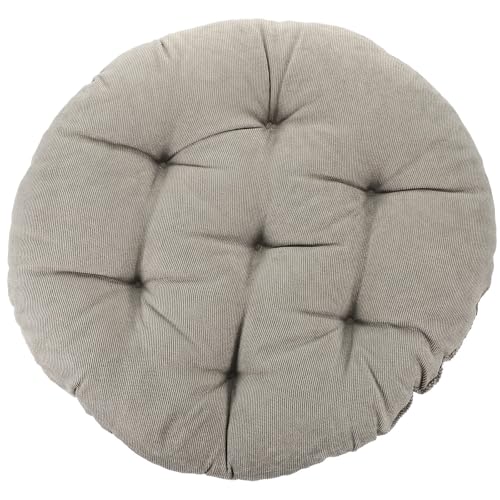 FRCOLOR Corduroy Floor Pillow Meditation Cushion Thick Tufted Round Seat Pad 42cm Diameter 6-8cm Height Charcoal Gray for Yoga Living Room and Outdoor Seating