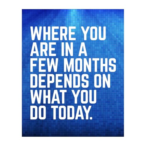 AMERICAN LUXURY GIFTS Where You Are In A Few Months - Inspirational Typography Wall Art for Office, Gym & Home Decor - 8x10 Unframed Print - color: Unframed, size: 10"L x 8"W