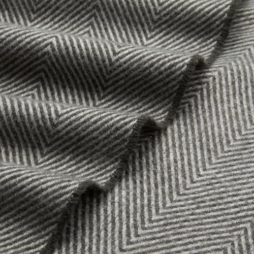 Amazon Basics Cozy Room Décor Throw Blanket, Lightweight, Recycled Polyester, Dark Gray and Light Gray Herringbone, 50"x 60" - color: Dark Gray and Light Gray Herringbone, style: Woven