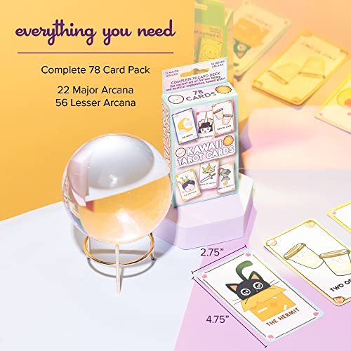 Cute Kawaii Tarot Cards for Beginners - Anime Magic Oracle Deck for Teens - color: Anime