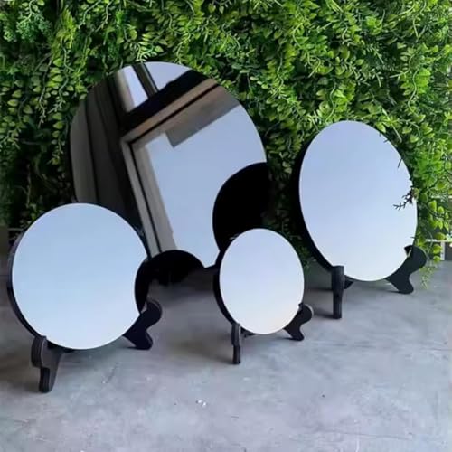 Black Obsidian Scrying Mirror 2.37 in with Stand – Spiritual Healing Crystal for Witchcraft, Meditation, and Energy Divination - size: 2.4"L x 2.4"W