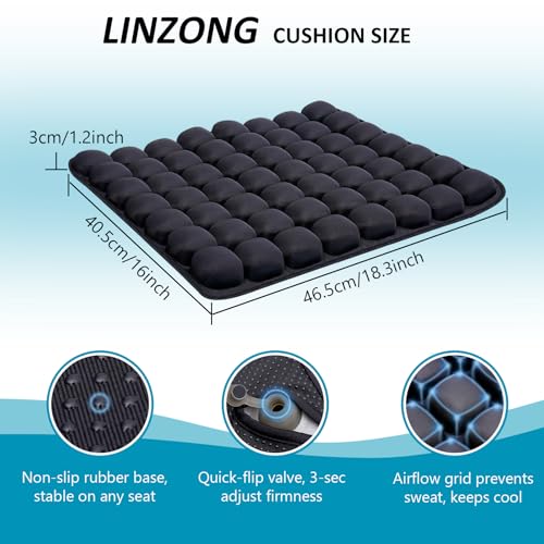 Travel Cushion Airplane Seat,Plane Seat Cushion for Long Flights,Portable Inflatable Seat Cushion for Air Travel,Office,Car and Wheelchair,Comes with Air Pump and Storage Bag