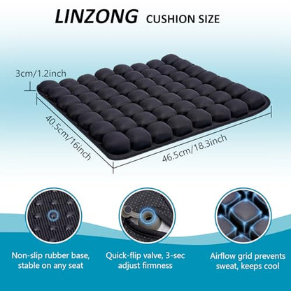 Travel Cushion Airplane Seat,Plane Seat Cushion for Long Flights,Portable Inflatable Seat Cushion for Air Travel,Office,Car and Wheelchair,Comes with Air Pump and Storage Bag