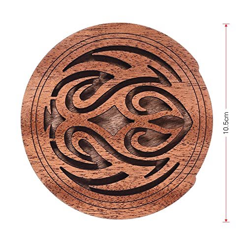 Guitar Wooden Soundhole Sound Hole Cover Block Feedback Buffer Mahogany Wood for EQ Acoustic Folk Guitars