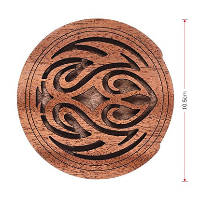 Guitar Wooden Soundhole Sound Hole Cover Block Feedback Buffer Mahogany Wood for EQ Acoustic Folk Guitars