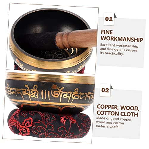 Hand Making Singing Bowl 3 Piece Singing Bowl Set Meditation Bell for Healers Students Random Color