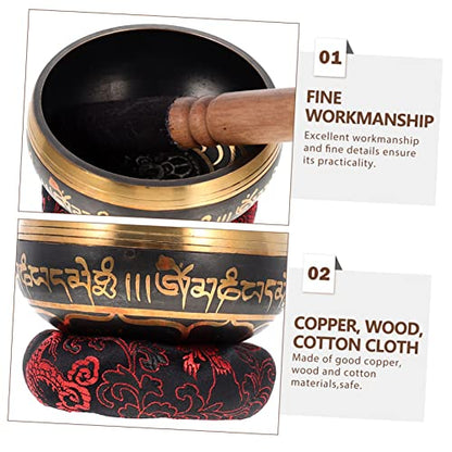 Hand Making Singing Bowl 3 Piece Singing Bowl Set Meditation Bell for Healers Students Random Color