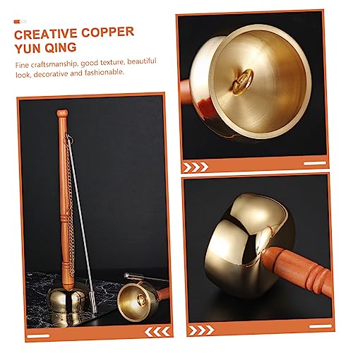 Portable Buddhist Yin Qing Copper Chime for Meditation and Relaxation Sound Percussion Instrument Handle for and Mindfulness Practices