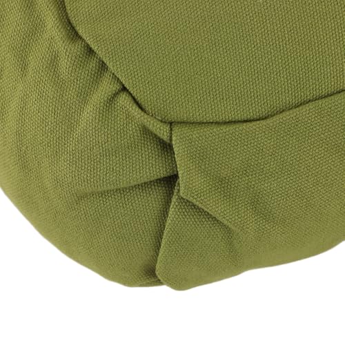 Meditation Cushion, Meniscus Shaped Floor Pillow with Buckwheat Hulls for Yoga and Meditation, Cotton Cloth Zafu Cushion 41x24x12cm