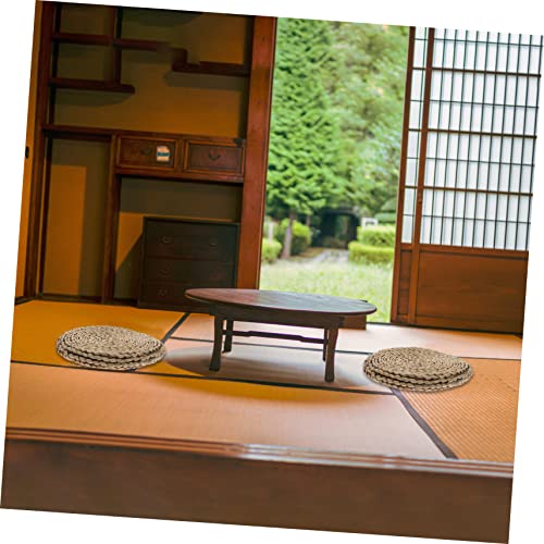 STOBAZA Hand Woven Round Meditation Cushion Thick Sitting Pad for Yoga and Relaxation Smooth Floor Pillow for Home Office and Rest Areas