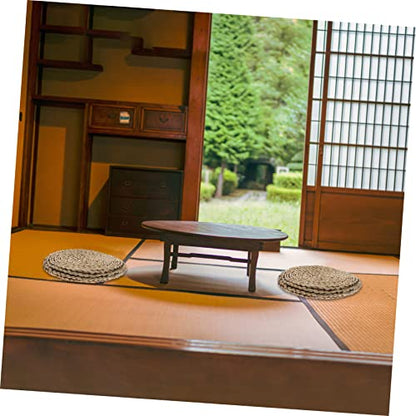 STOBAZA Hand Woven Round Meditation Cushion Thick Sitting Pad for Yoga and Relaxation Smooth Floor Pillow for Home Office and Rest Areas