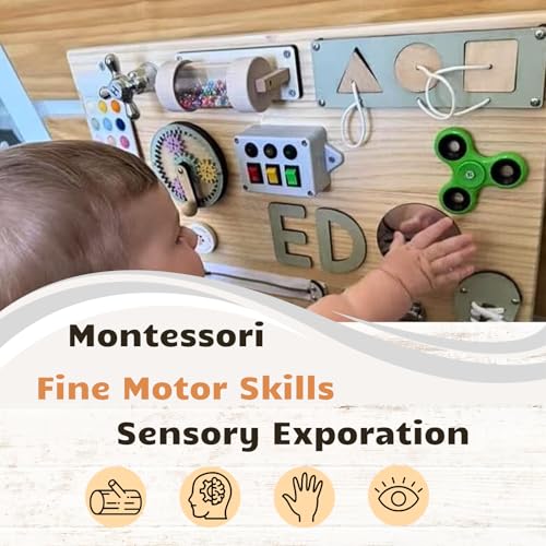 Potatomato Wooden Busy Board DIY Accessory - Montessori Early Educational Toy- Sensory Wall Materials for Kids-Activity Fidget Board Parts for Fine Mortor Skills