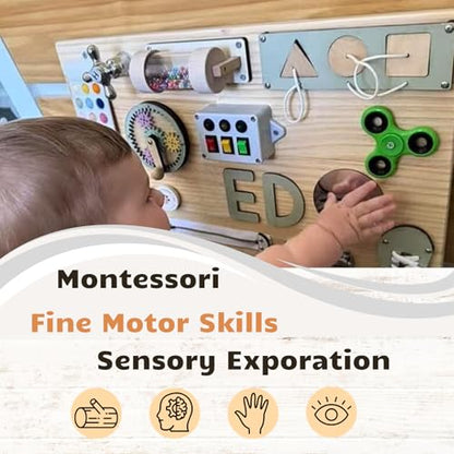 Potatomato Wooden Busy Board DIY Accessory - Montessori Early Educational Toy- Sensory Wall Materials for Kids-Activity Fidget Board Parts for Fine Mortor Skills