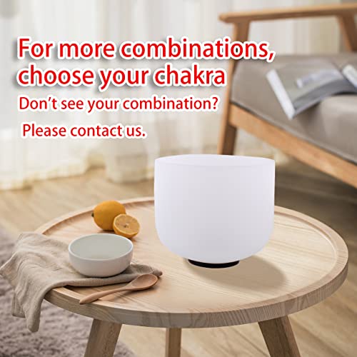 FMTY 7inch 8inch 9inch Crystal singing bowls set sound bowl for healing Mindfulness, Meditation, Yoga, Spiritual and Body Healing Chakra Bowl (E+G+C) - color: E+G+C