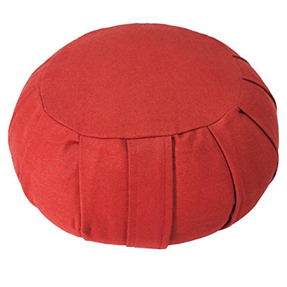 YogaAccessories Round Cotton Zafu Meditation Cushion Pillow - color: Red