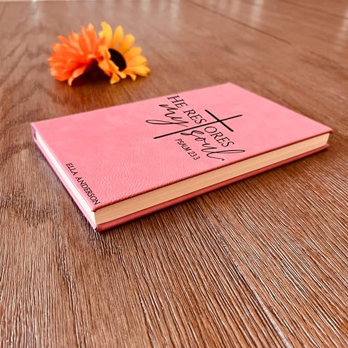 Personalized Christian Prayer Journal for Men & Women, Custom Engraved Name, Daily Devotional, Scripture Writing, Gratitude and Faith Gift