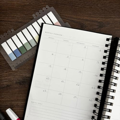 INSIDE THEN OUT Daily Focus Planner - 6 Month Undated Planner for Productivity, Goal Setting, Intention - Monthly, Weekly, Daily Task Pages - Simple & Minimalistic - Motivation Gift for Men and Women