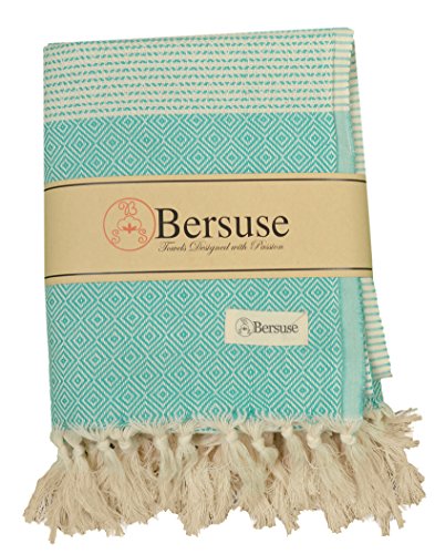Bersuse 100% Cotton Hierapolis XL Throw Blanket for Couch - 100% Cotton Lightweight Durable Throw Blanket, Big Blanket for Sensitive Skin, Decorative and Versatile - 60x95 Inches, Mint Green - color: Mint Green