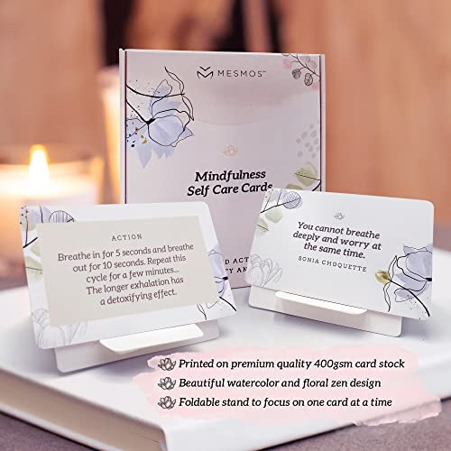 MESMOS 52 Mindfulness Self Care Cards with Actionable Steps - Stress Relief Gifts, Valentine Gifts for Couple, Valentine’s Day Gifts for Him and Her, Couple Valentines Gift Ideas