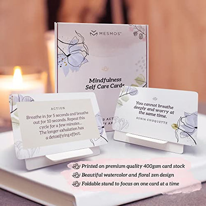 MESMOS 52 Mindfulness Self Care Cards with Actionable Steps - Stress Relief Gifts, Valentine Gifts for Couple, Valentine’s Day Gifts for Him and Her, Couple Valentines Gift Ideas