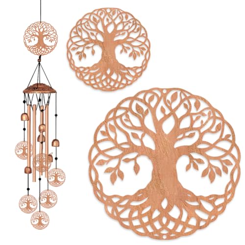 ORIGACH Tree of Life Wind Chimes, Metal Wind Chimes for Outside, Decor for Lawn, Patio, Home, Garden, Large Wind Chime Gifts for Birthday Family & Friends