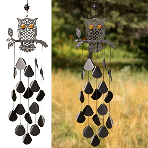 VP Home 30-inchBlack Tribal Owl Wind Chimes for Decoration, Unique Tribal Owl Windchimes Best for Outdoor Decoration Garden Decor, Yard Decor Chimes Gift for Women, Mom, Grandma, Unisex - color: Tribal Owl Black