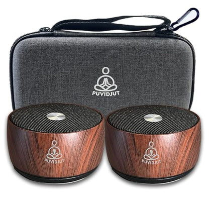 Sound Frequency Machine,Auto Tibetan Singing Bowl, Meditation Generator Instrument - Solfeggio Bath for Yoga, Mindfulness, Vibration System of Chakra Balancing, 5 Tones, 3 Timers - color: Wooden