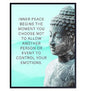 Buddha Art 11x14 - Inspirational Meditation Spa, Yoga, Meditation Room Decor - Motivational Quotes Zen Wall Art - spiritual New Age Gifts for Women - Teal Blue Positive Quotes - Motivation Inspiration - size: 11"L x 14"W, style: Unframed