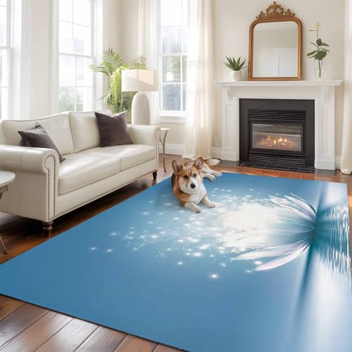 9x12ft Rectangle Rug,Meditation Lotus Flower Washable Area Rugs Non-Slip Accent Rug Asian Zen Spiritual Soft Circle Carpet for Living Room Bedroom Home Office Decor - size: 108x144in