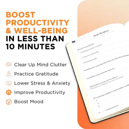 SaltWrap Sunrise Manifesto: Daily Morning Guided Journal for Gratitude, Mindfulness, Wellness, Self Care for Women & Men – 5 Minute Reflection Journal