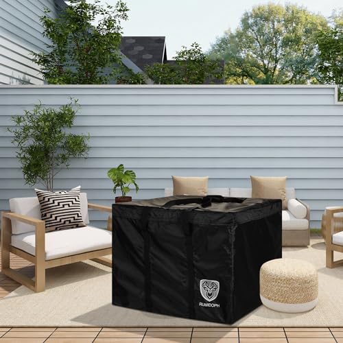 Outdoor Cushion Storage Bag Waterproof Square Large Patio Storage Bags with Zipper for Outdoor Furniture Cushion, 32 x32 x24IN - size: 32x32x24IN