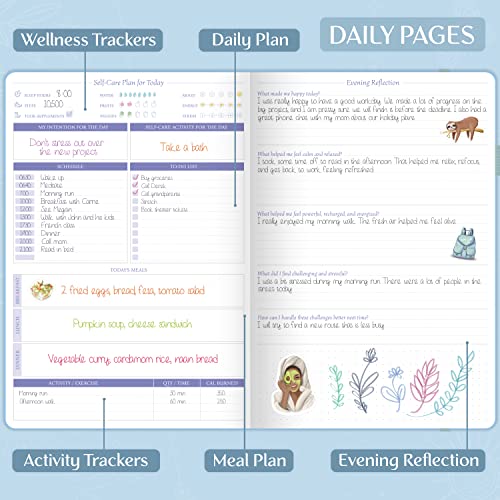 Legend Self-Care Journal – Guided Daily Reflection Journal to Support Mental & Physical Health – Daily Mood, Meditation & Personal Development Notebook – 7.1x10.5”, Lasts 3 Months (Periwinkle Gold) - color: Periwinkle Gold