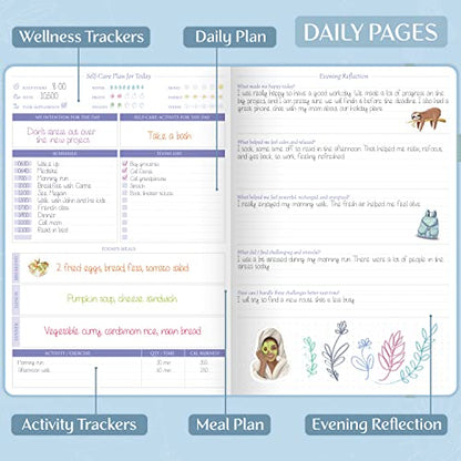 Legend Self-Care Journal – Guided Daily Reflection Journal to Support Mental & Physical Health – Daily Mood, Meditation & Personal Development Notebook – 7.1x10.5”, Lasts 3 Months (Periwinkle Gold) - color: Periwinkle Gold