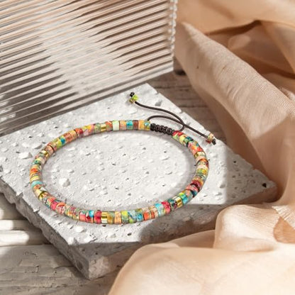 Thank You Gifts for Women: Teacher Appreciation Office Gifts for Coworkers Employee Boss Lady Manager Colleague Natural Stone Bracelet - color: King-MAKER