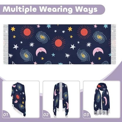 Autumn Winter Pashmina Shawls Wraps Scarf for Woman Girl - color: Picture (610)
